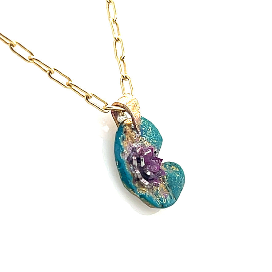 Lily Pad Lotus Necklace