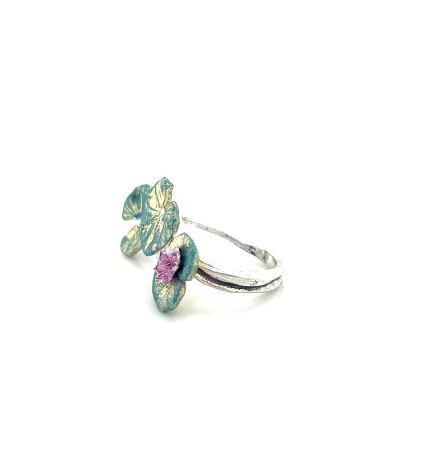 Lily Pad Lotus Two Finger Ring