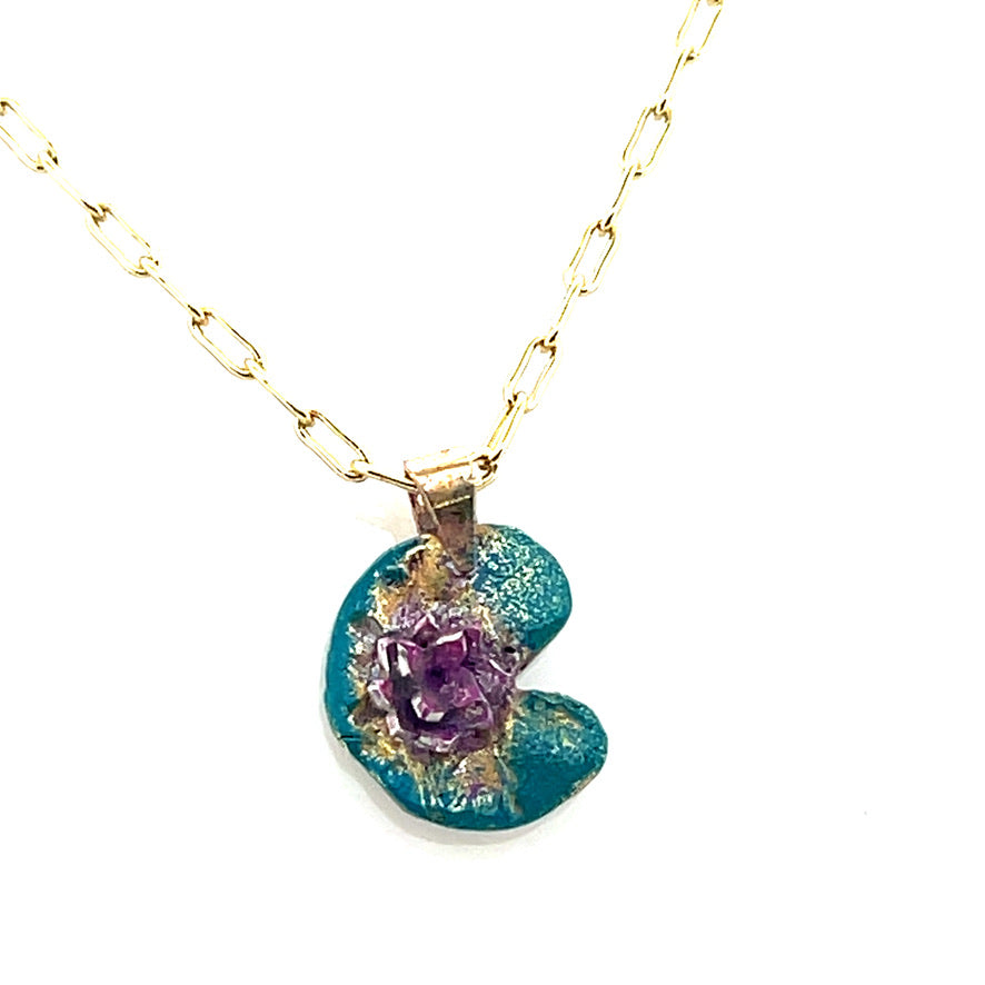 Lily Pad Lotus Necklace