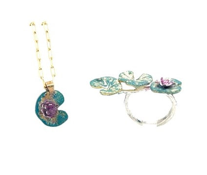 Lily Pad Lotus Necklace