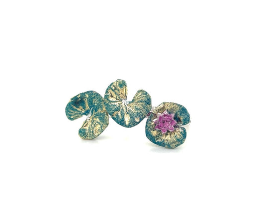 Lily Pad Lotus Two Finger Ring