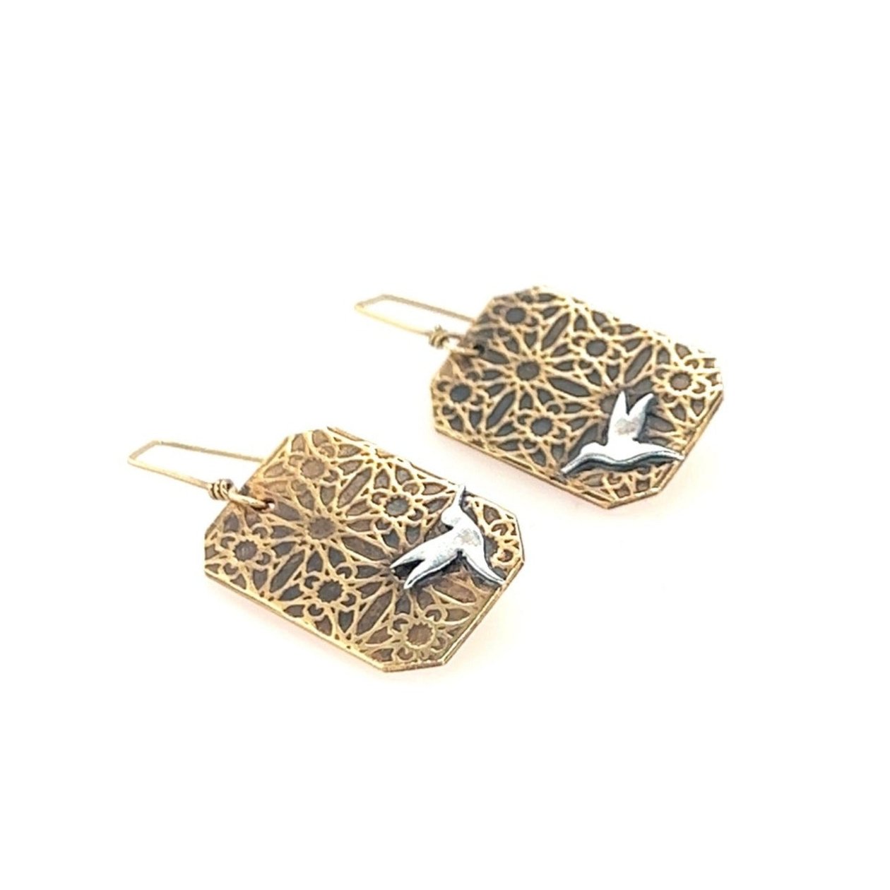 Deco Starburst Earrings Humming Bird