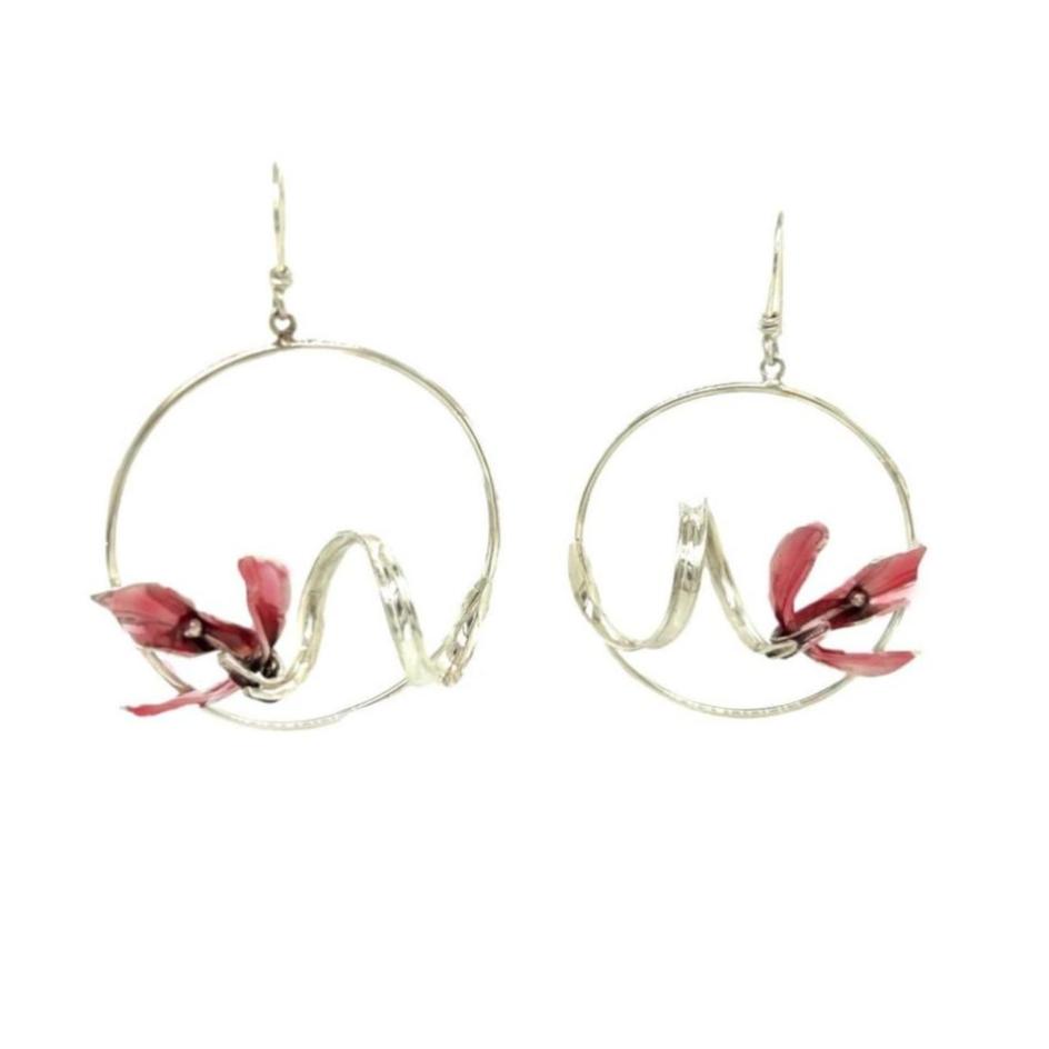 Iris Hoops  with Red Wagon Enamel