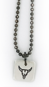 Longhorn Skull Stamped Necklace #284