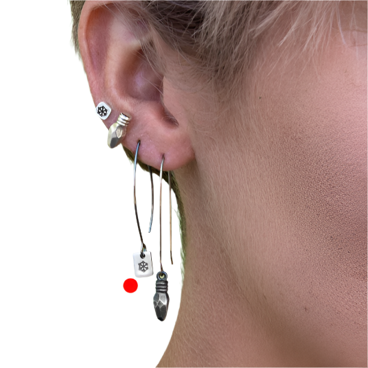 Snowflake Stamp Drop Earrings