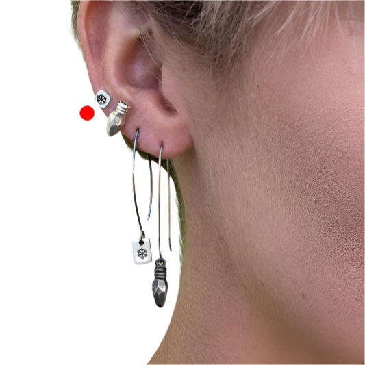 Snowflake Stamp Stud Earrings