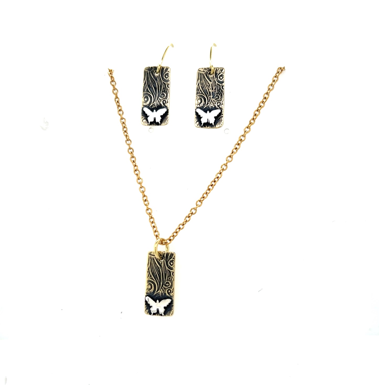 Art Nouveau Pattern with Butterfly Earrings