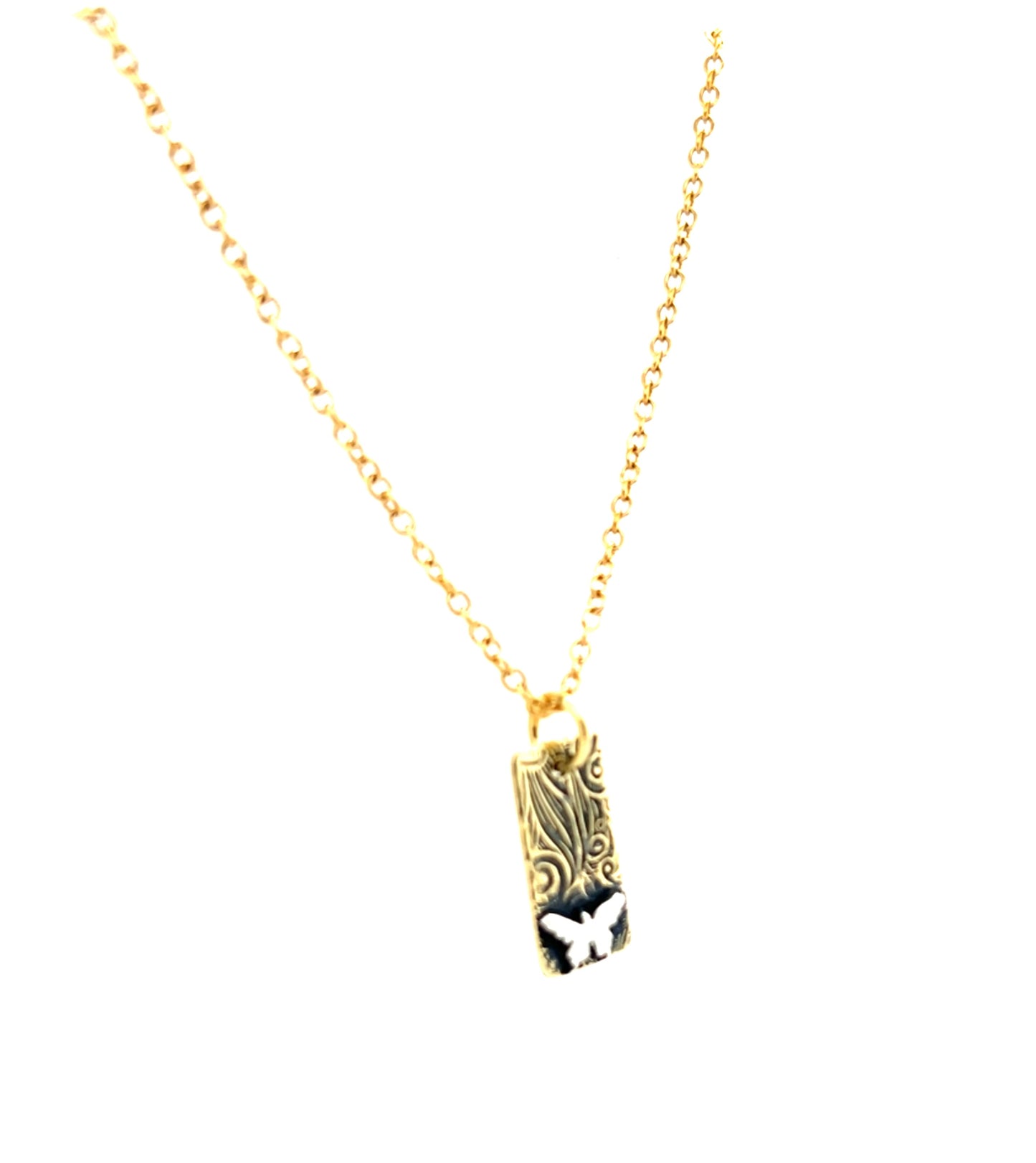 Art Nouveau Pattern with Butterfly Necklace