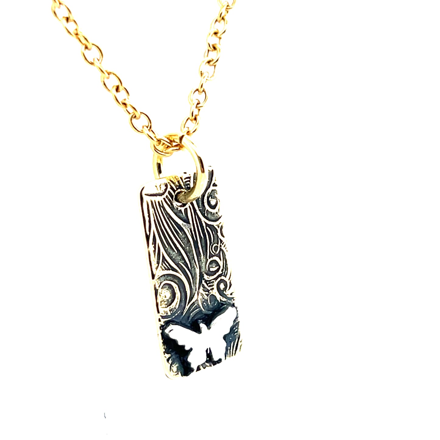 Art Nouveau Pattern with Butterfly Necklace