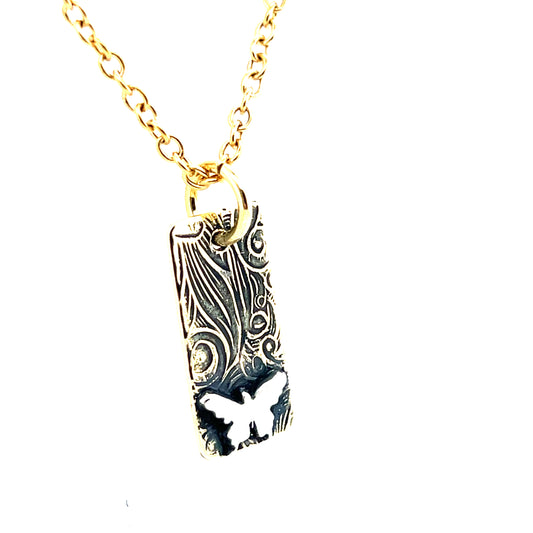 Art Nouveau Pattern with Butterfly Necklace