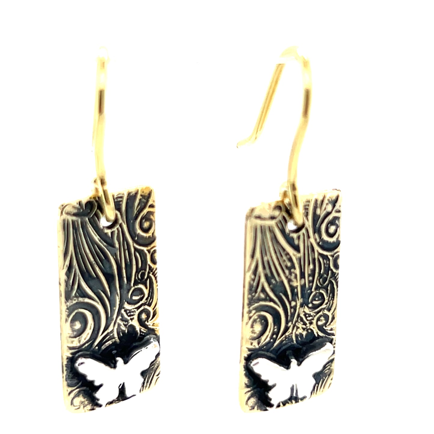 Art Nouveau Pattern with Butterfly Earrings