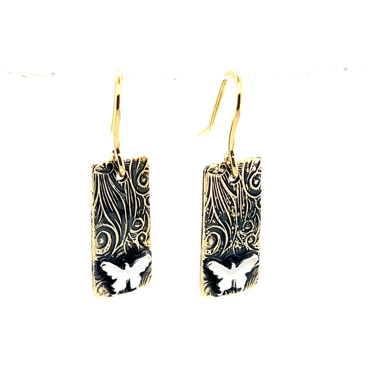 Art Nouveau Pattern with Butterfly Earrings