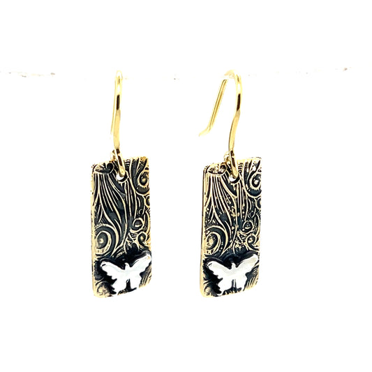 Art Nouveau Pattern with Butterfly Earrings