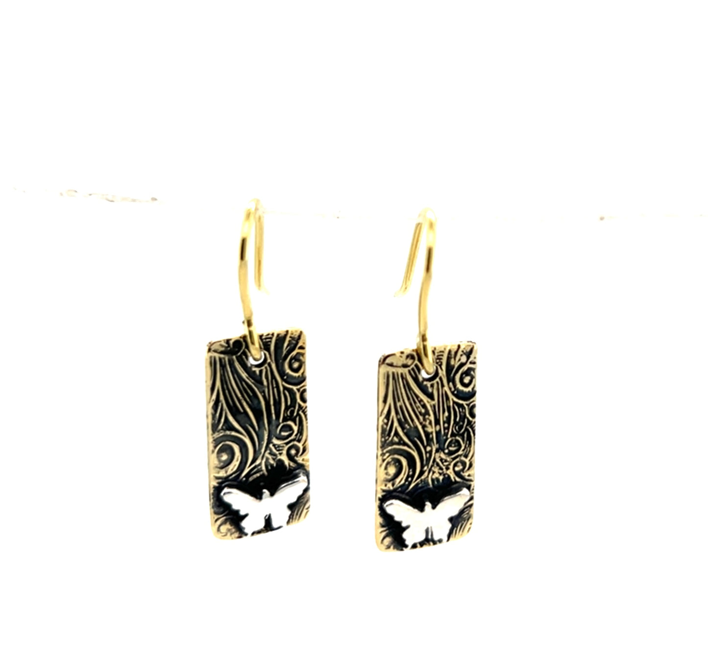 Art Nouveau Pattern with Butterfly Earrings