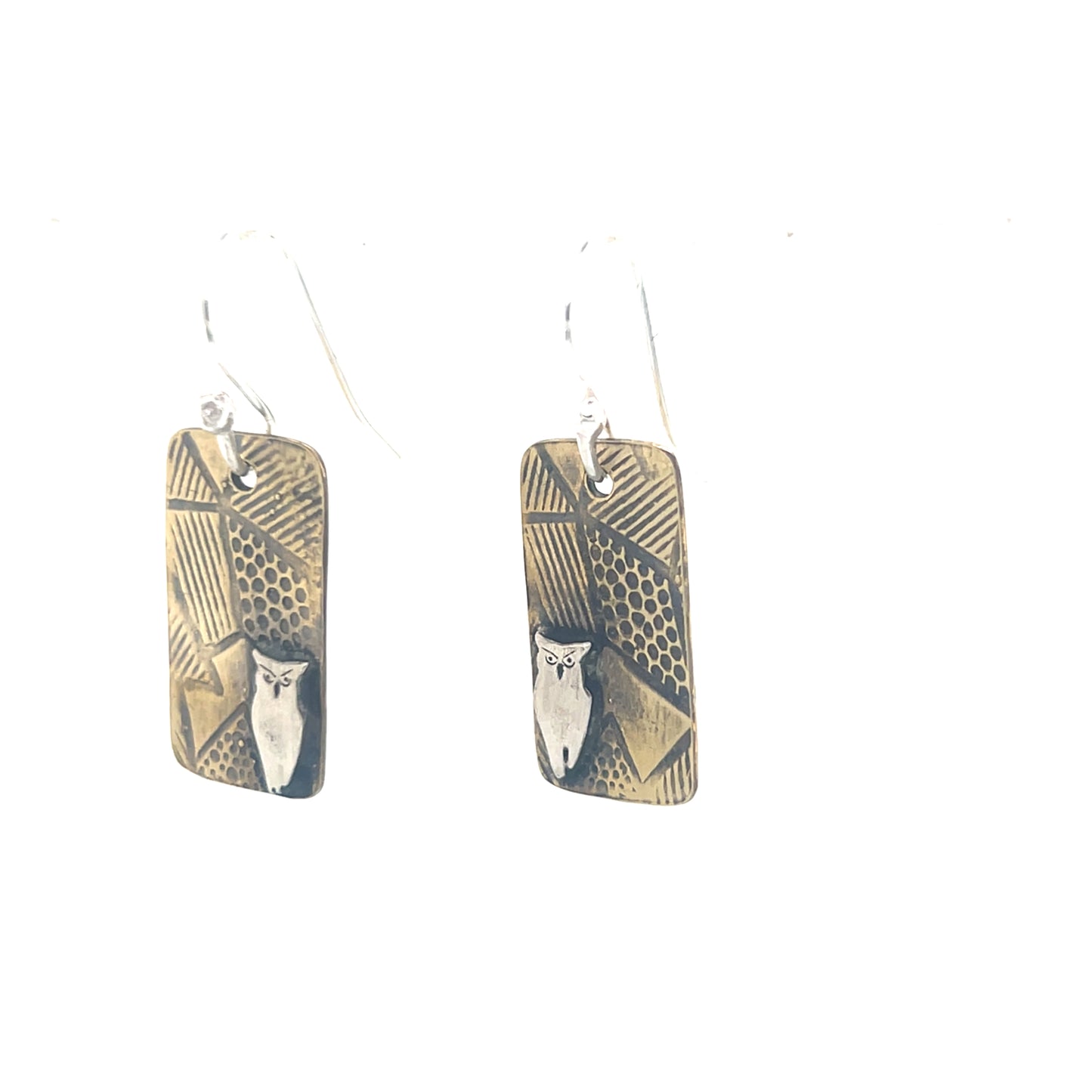 Geometric shapes with Owl Earrings