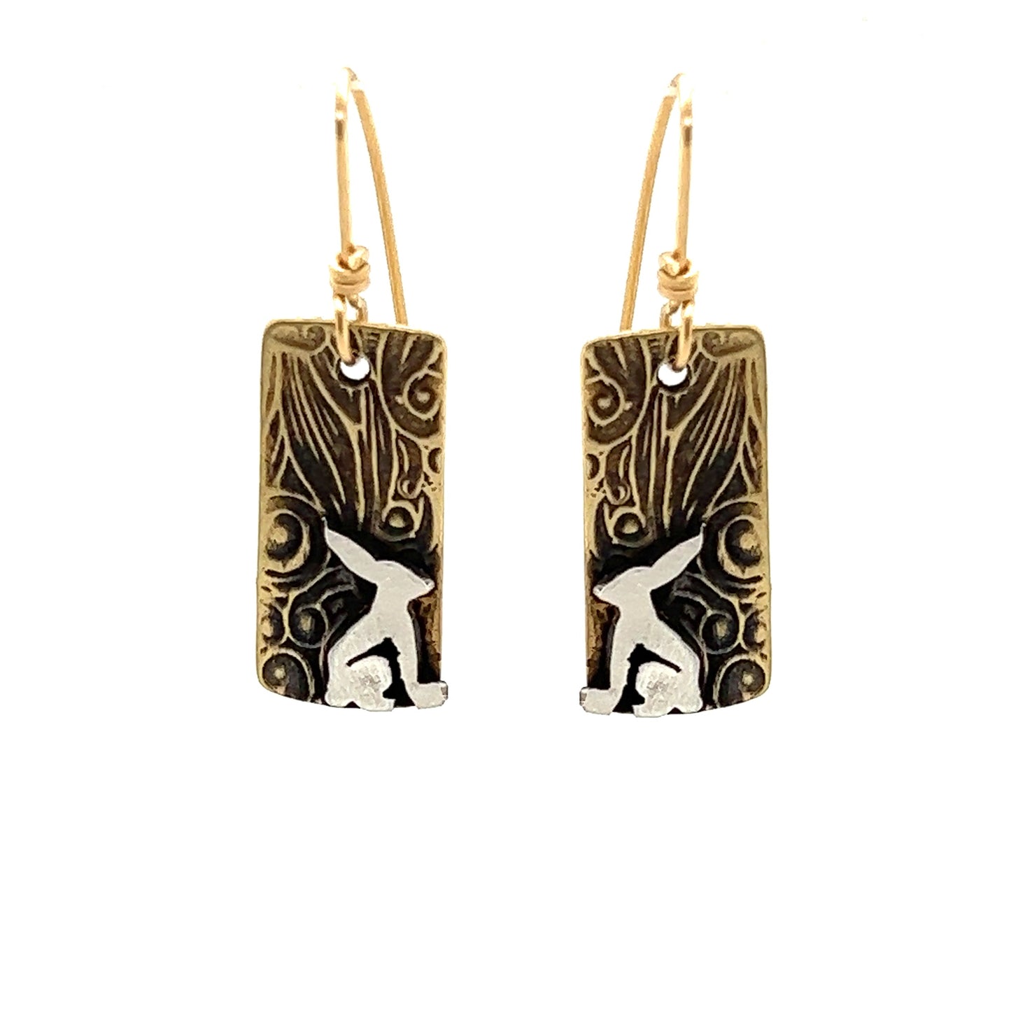Nouveau Frames Earrings with Jackrabbit #6C