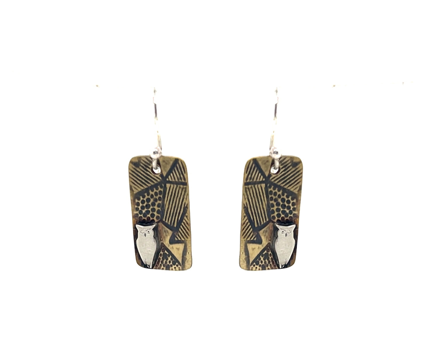 Geometric shapes with Owl Earrings