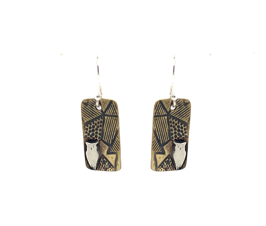 Geometric shapes with Owl Earrings