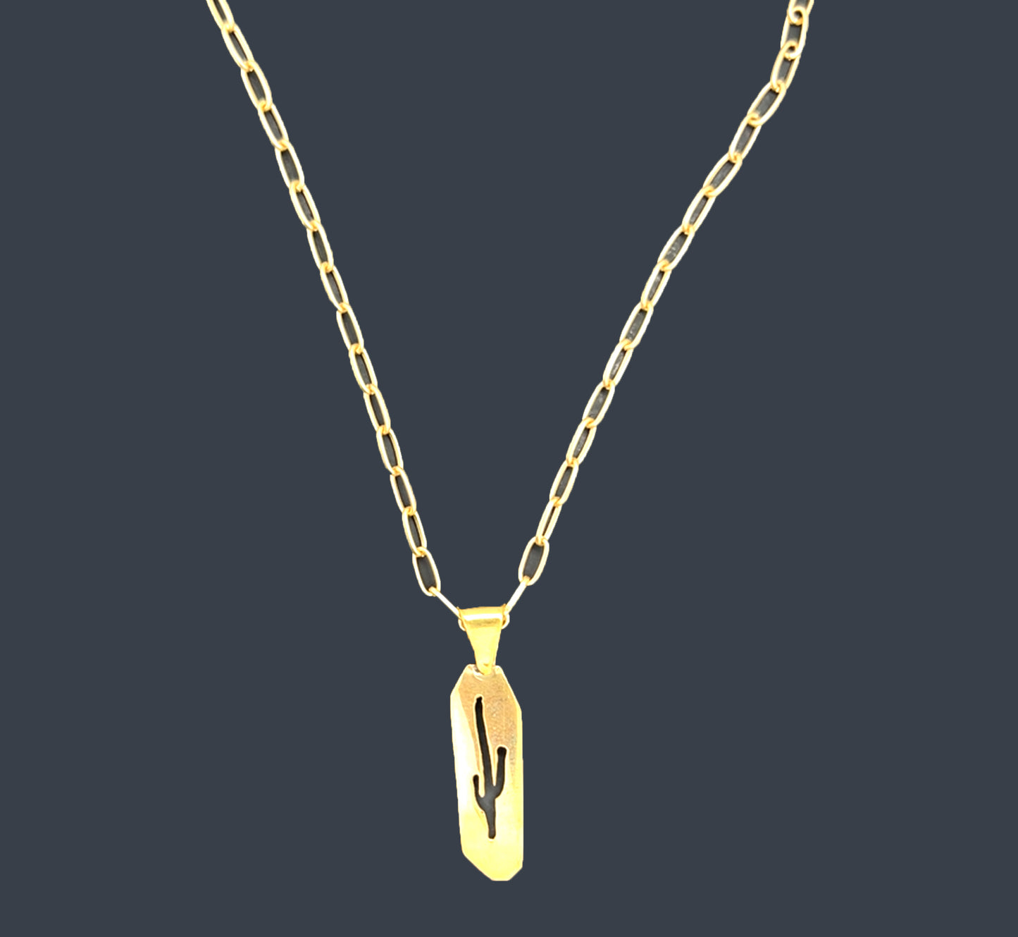 Saguaro Silhouette Cutout Necklace #13B