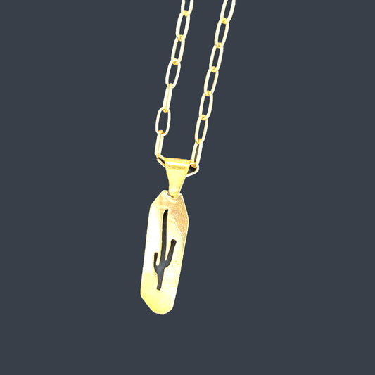 Saguaro Silhouette Cutout Necklace  #13B