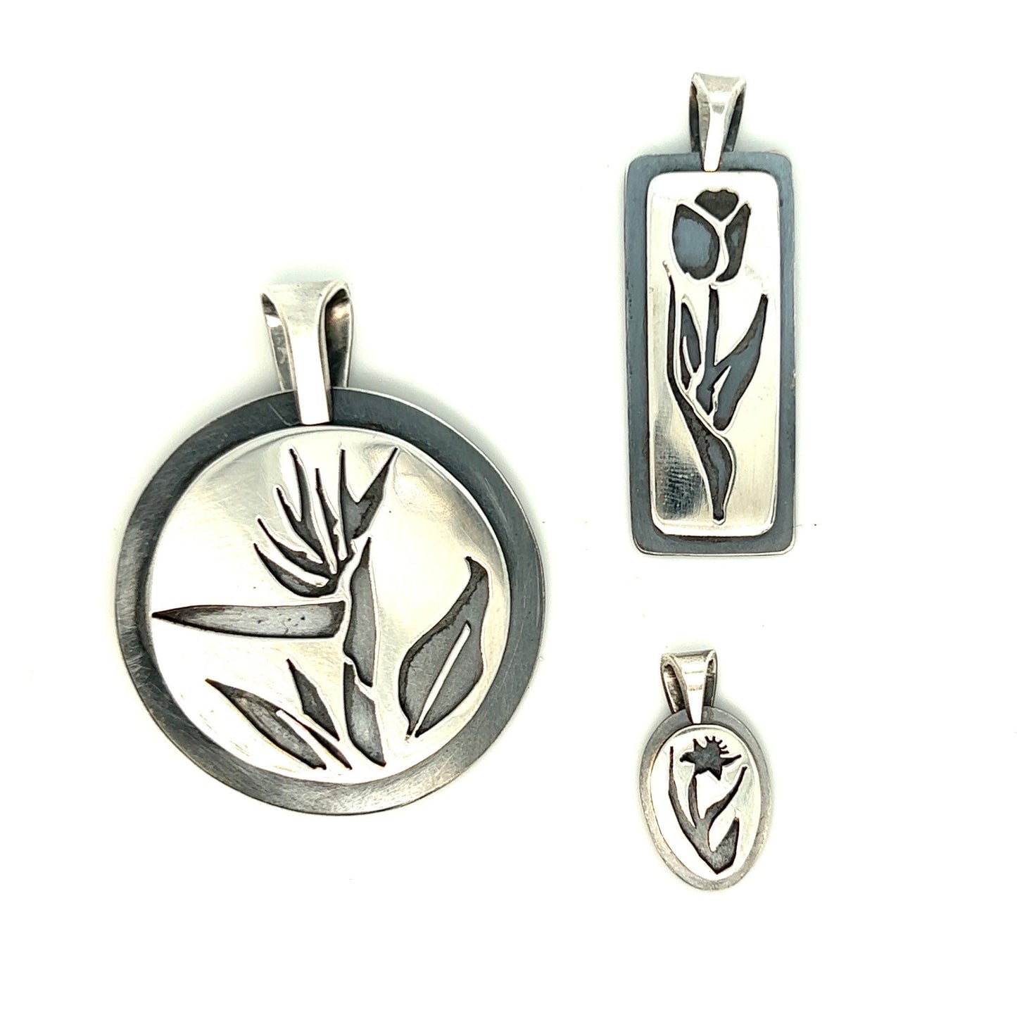 Bird of Paradise Flower Silhouettes Pendant #49