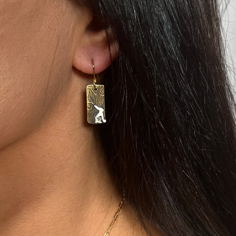 Nouveau Frames Earrings with Jackrabbit #6C