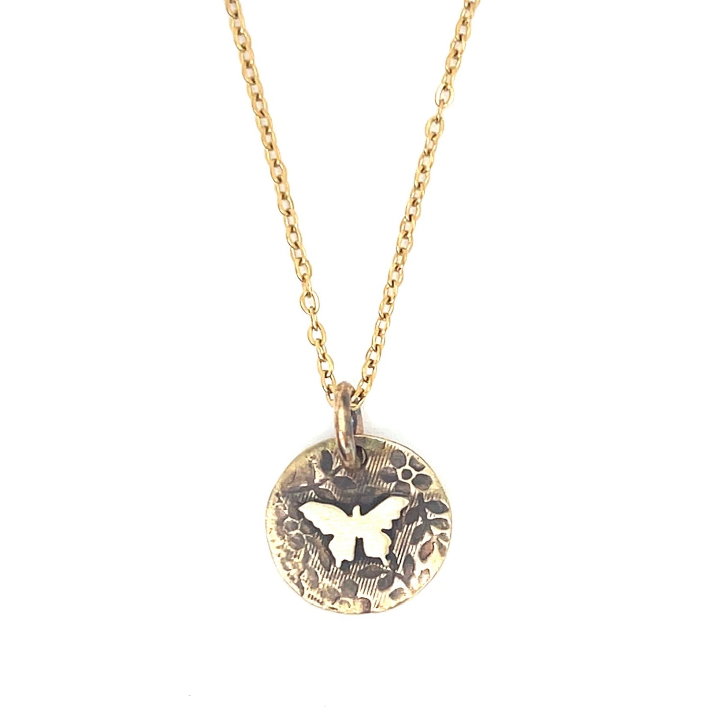 Butterfly Charm Necklace Round #131CH