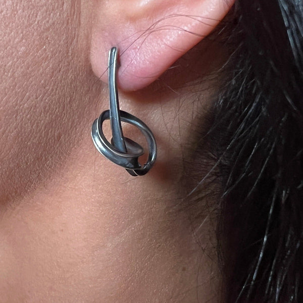 Large Anticlastic Twin Twist Knot Earrings #92