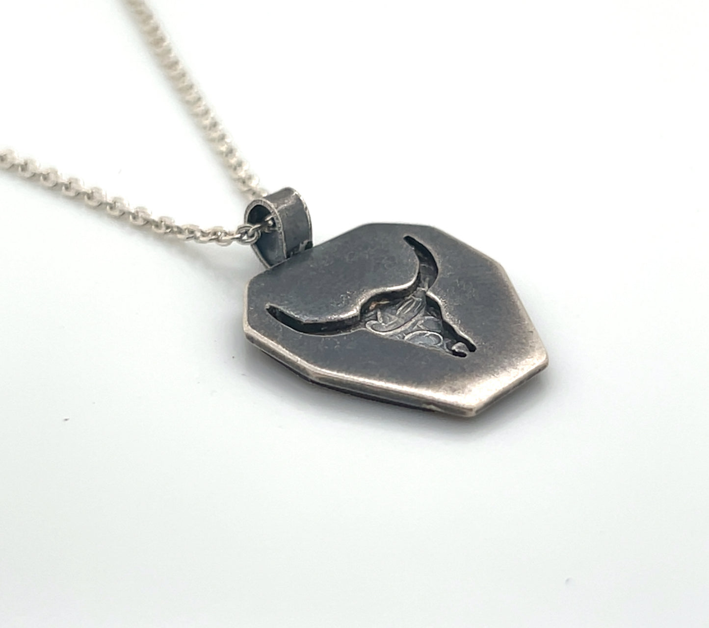 Longhorn Silhouette Pendant Bail Necklace #256