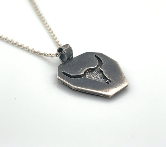 Longhorn Silhouette Pendant Bail Necklace #256