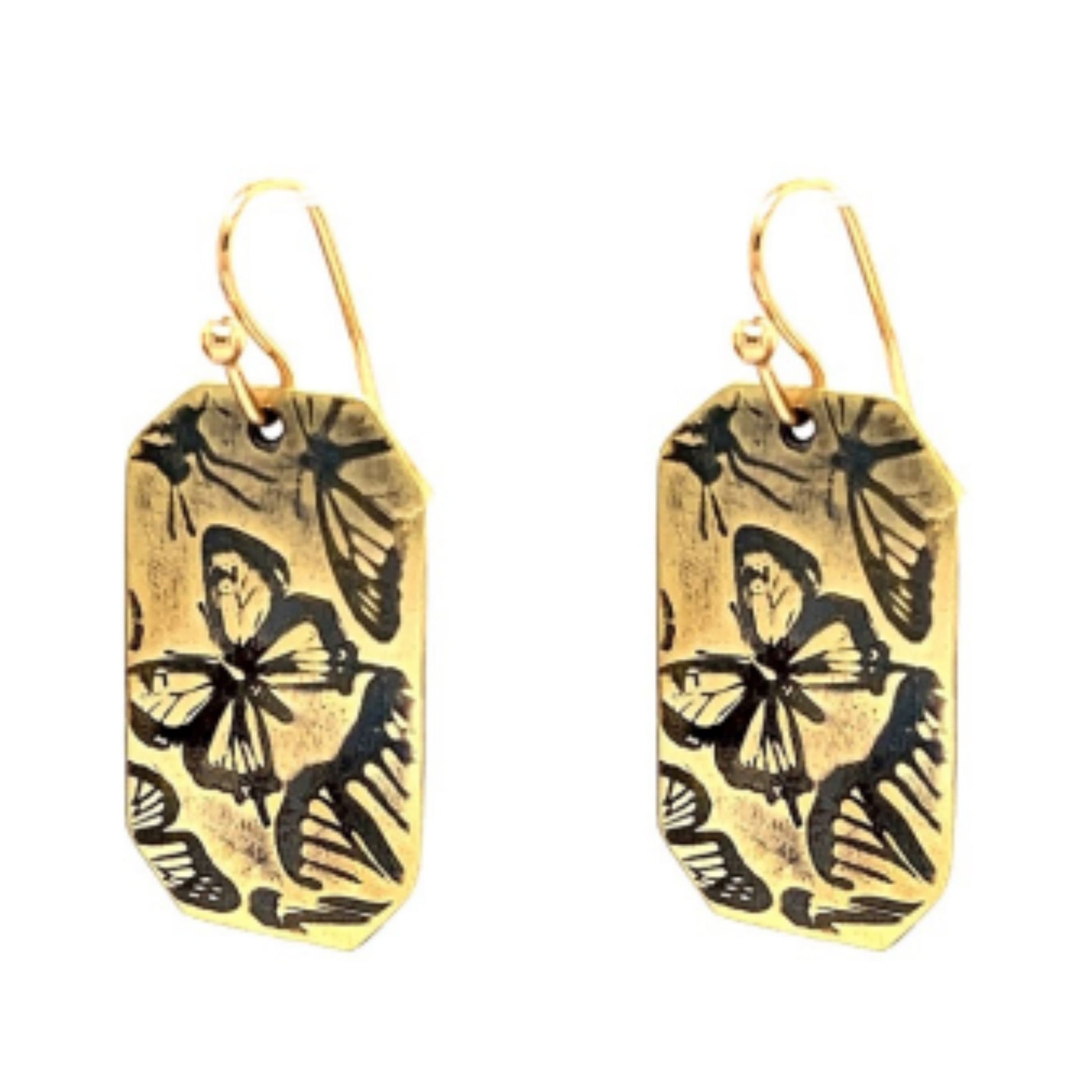 Butterfly Ballet Earrings Black Patina