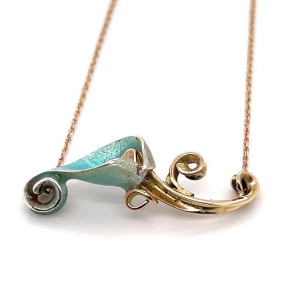 Calla Lily with Enamel Necklace