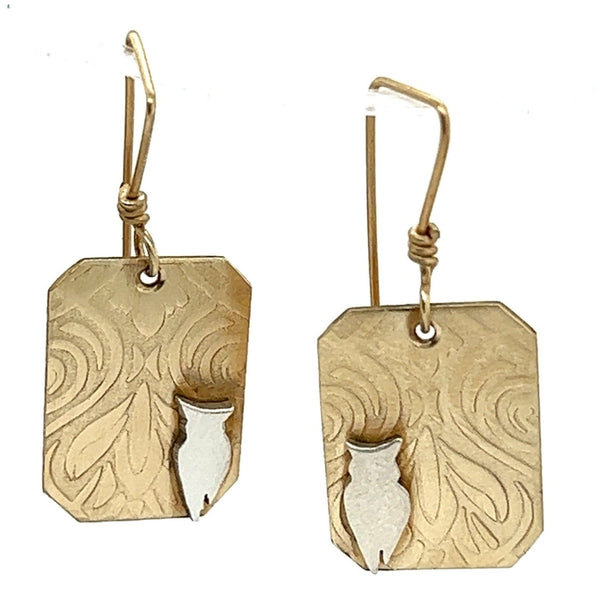 Nouveau Nectar Earrings with Owl