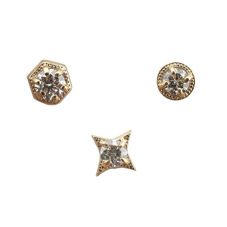 Studs Diamonds Round  #251