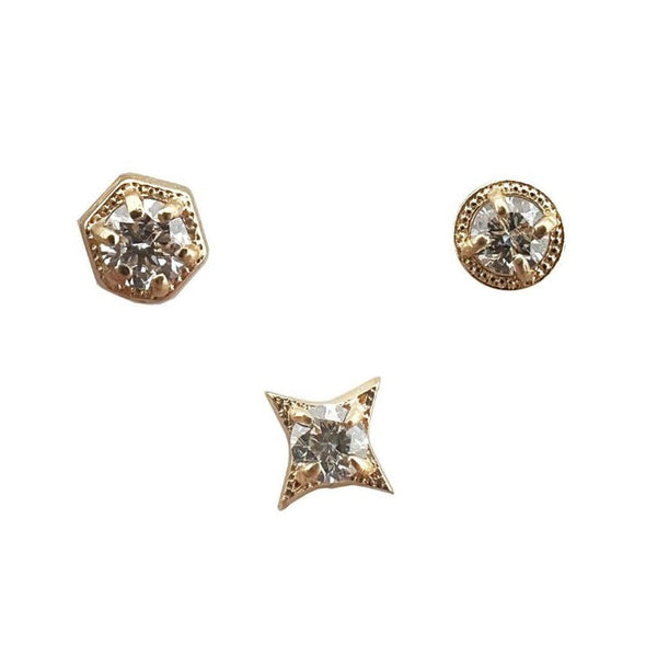14k Star Nose Stud with Dimond