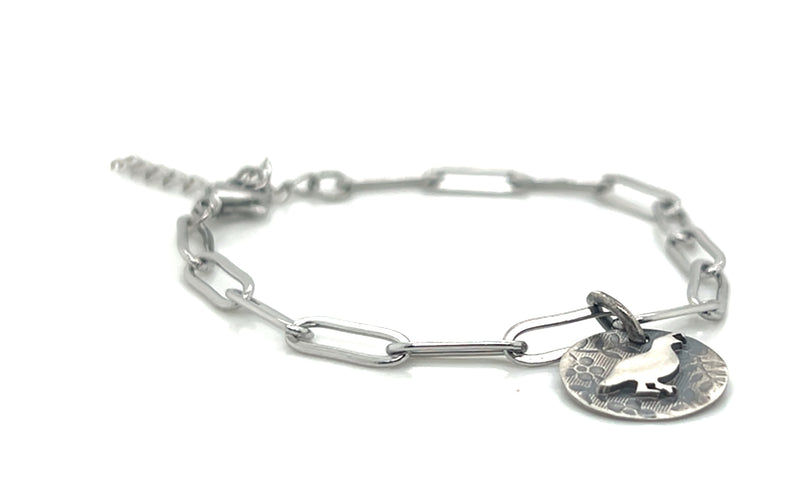 Quail Charm Bracelet Round #18a