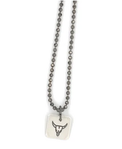 Longhorn Skull Stamped Necklace #284