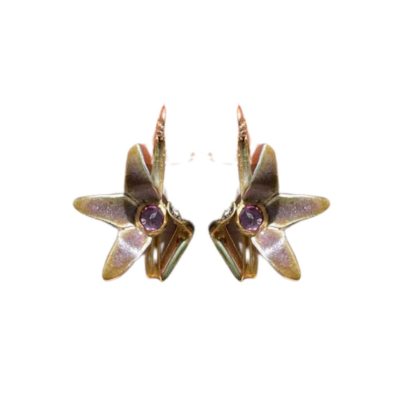 Amethyst Daisy Earrings #180