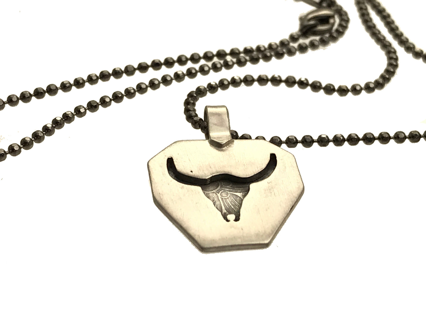 Longhorn Silhouette Pendant Bail Necklace #256