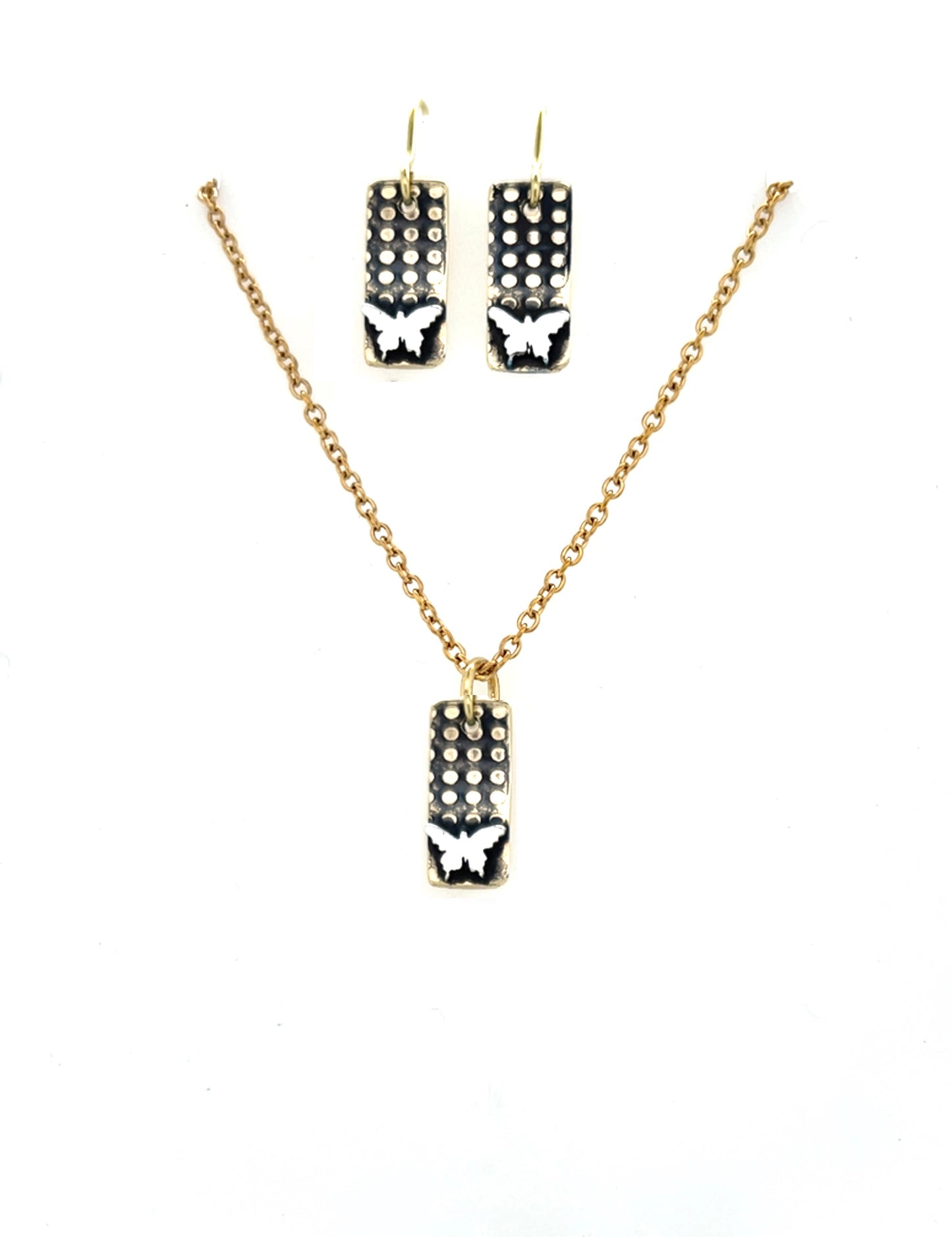 Polka Dot with Butterfly Neckalce #5b