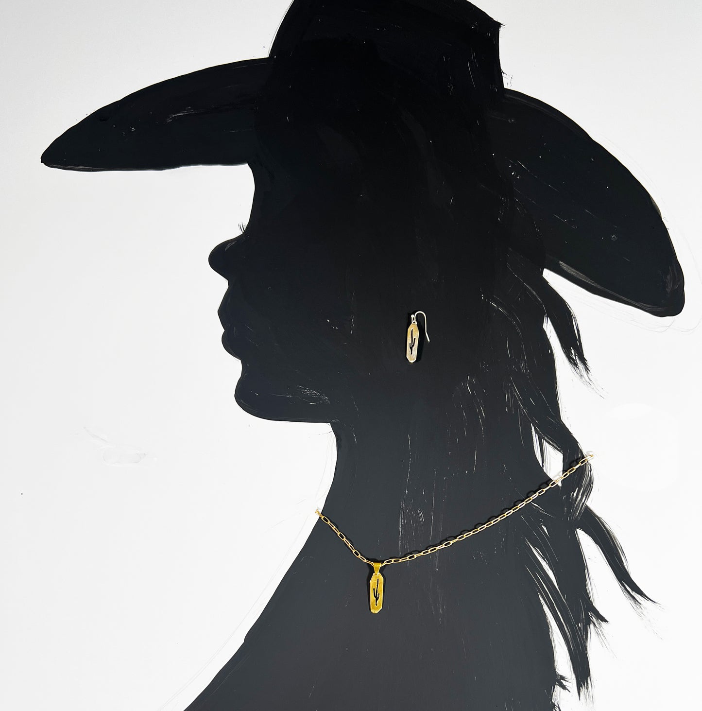 Saguaro Silhouette Cutout Earrings  #13B