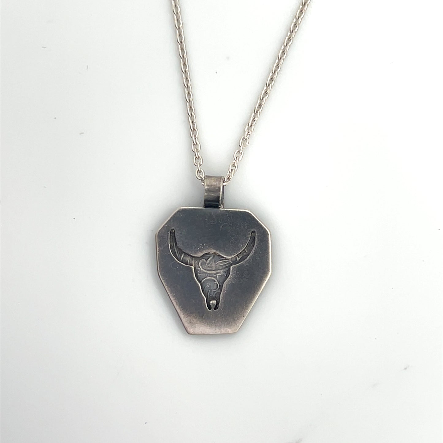 Longhorn Silhouette Pendant Bail Necklace #256