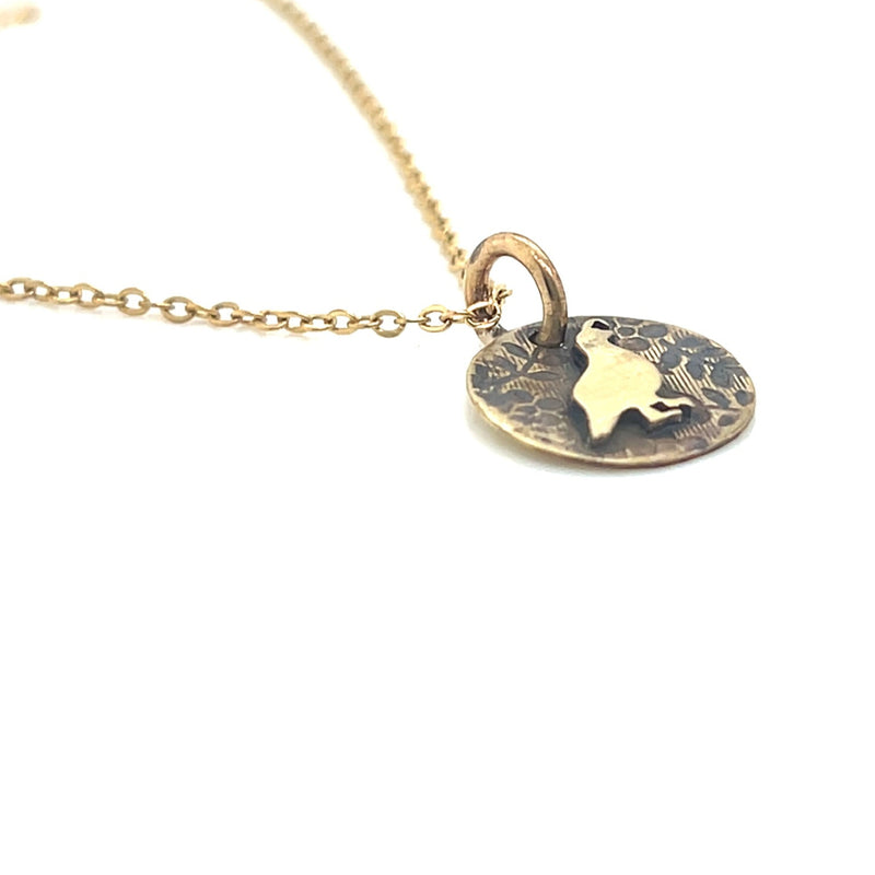 Quail Charm Necklace Round #136CH